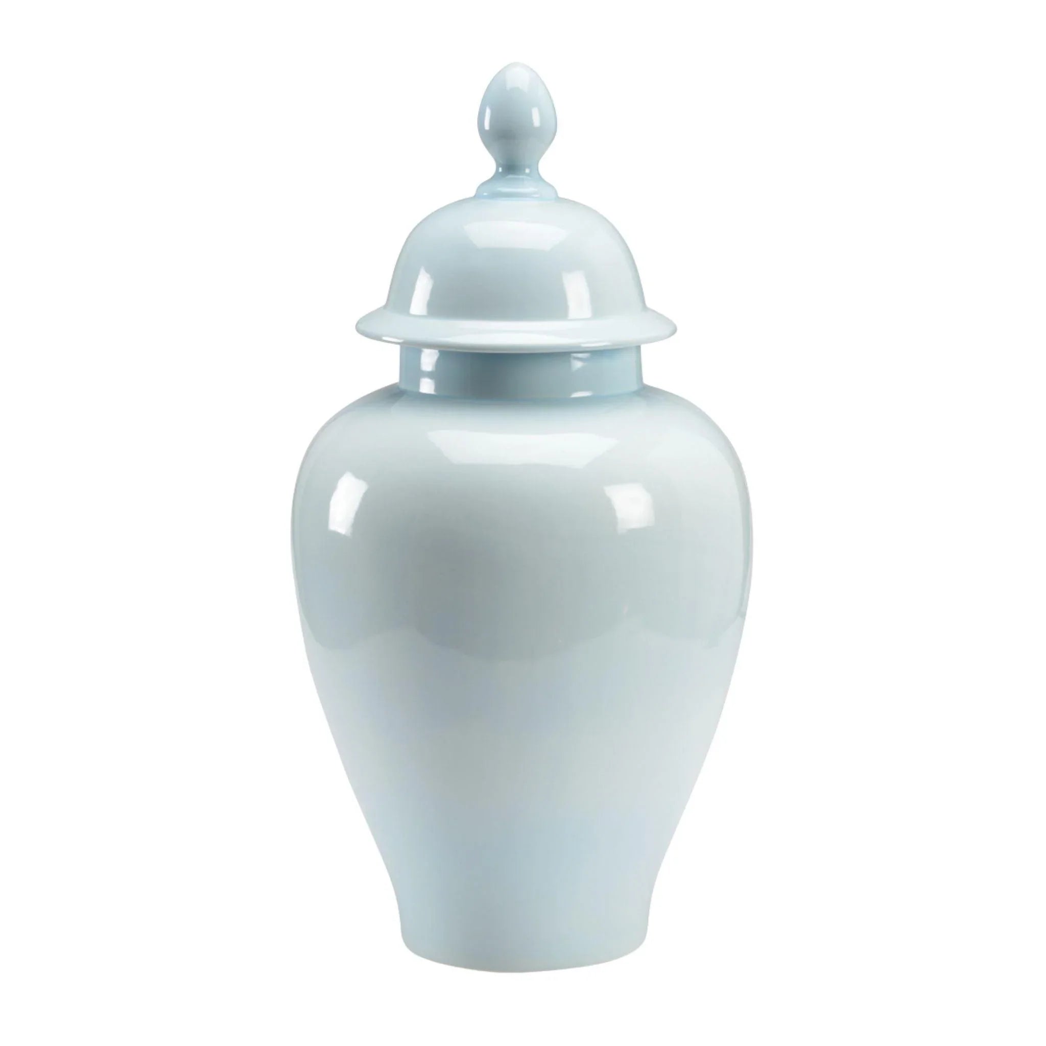Elegant Baby Blue Porcelain Vase with Lid - Handcrafted Ceramic Flower Vase for Home Decor, Wedding Centerpieces & Gift Giving