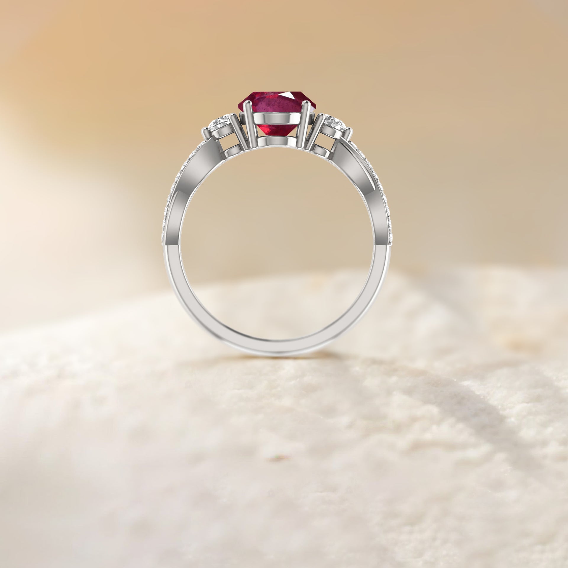 Natural Ruby Solitaire Engagement Ring for Women - 14K Gold Wedding Band, Vintage Style Fine Jewelry Gift for Brides, Anniversaries & Special Occasions