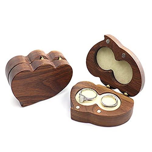 Personalized Wooden Wedding Ring Box - Custom Engraved Engagement Ring Holder for Bride & Groom - Perfect for Proposals, Vow Renewals & Anniversary Gifts (S06)