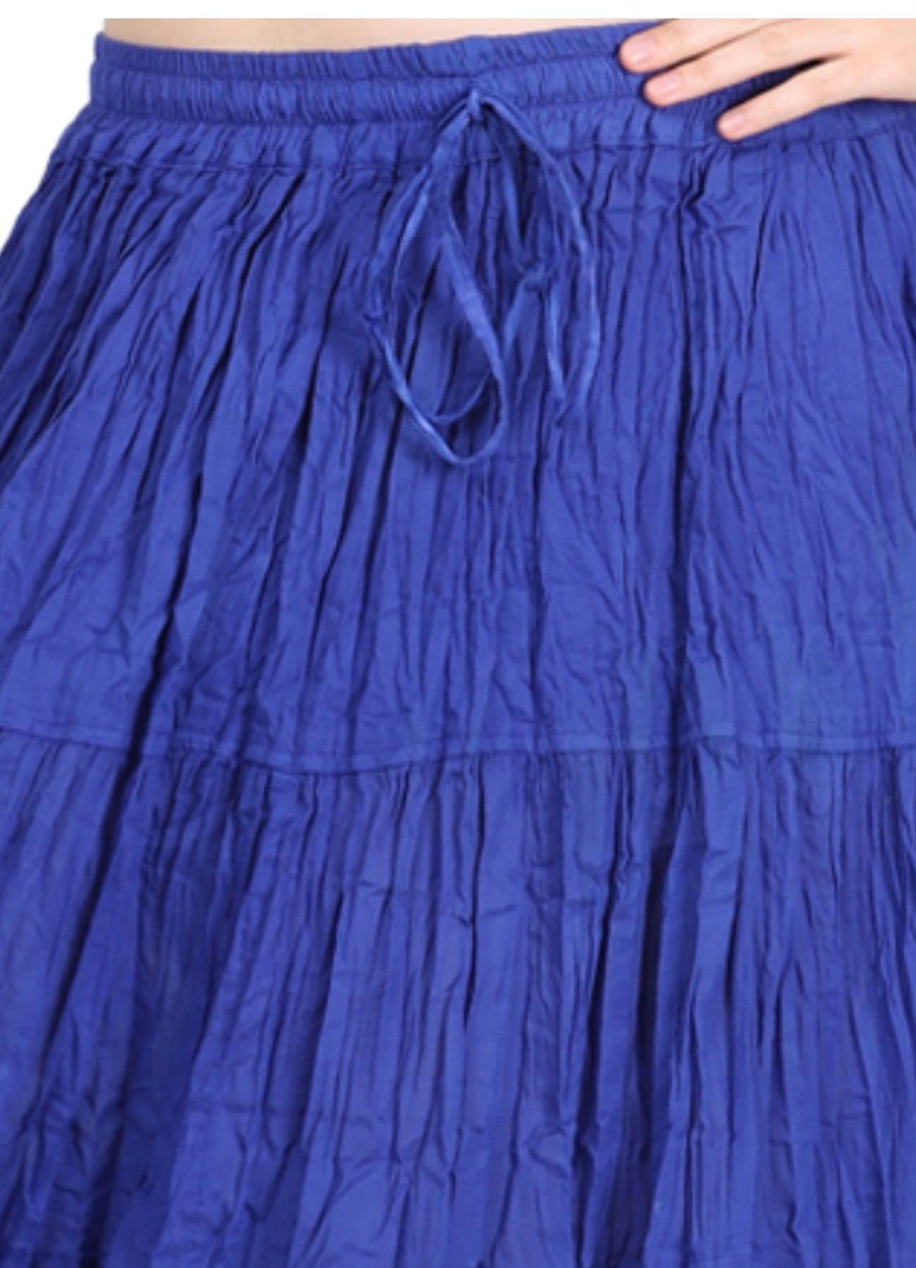 Wevez Tribal Belly Dance 12 Yard Cotton Skirt - Flowy Bohemian Skirt for Dance Performances, Festivals & Costume Parties