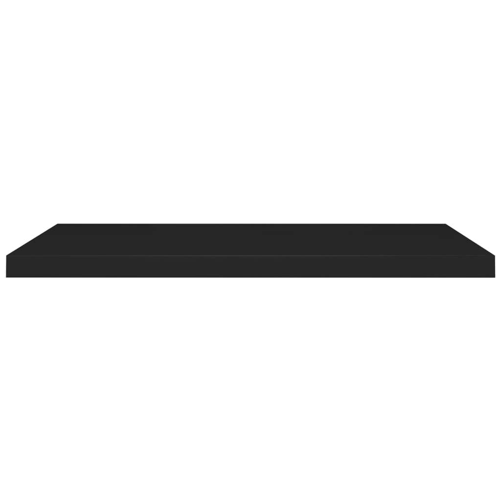 Modern Floating Wall Shelves Set of 4 - Black MDF Ledge Shelf 35.4