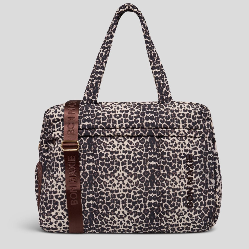 Large Weekender Nylon Duffel Bag with Leopard Print - Perfect for Travel, Gym, and Weekend Getaways | Durable & Stylish Carry-On Bag