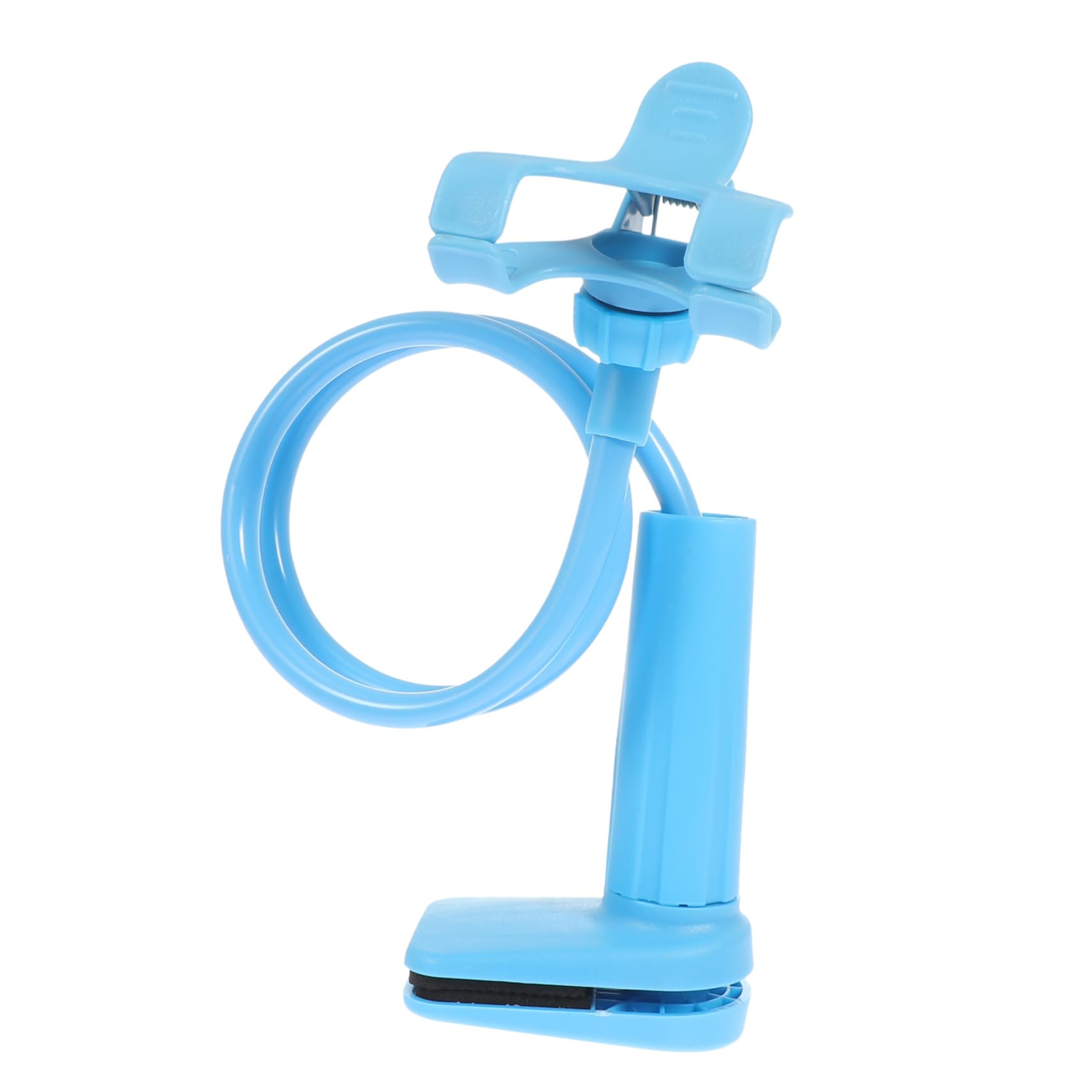Sturdy Dual Clamp Phone Stand Holder for iPhone, iPad, Tablet - Adjustable & Portable Blue - Perfect for Desk, Office, Video Calls, Cooking, Reading & Hands-Free Viewing