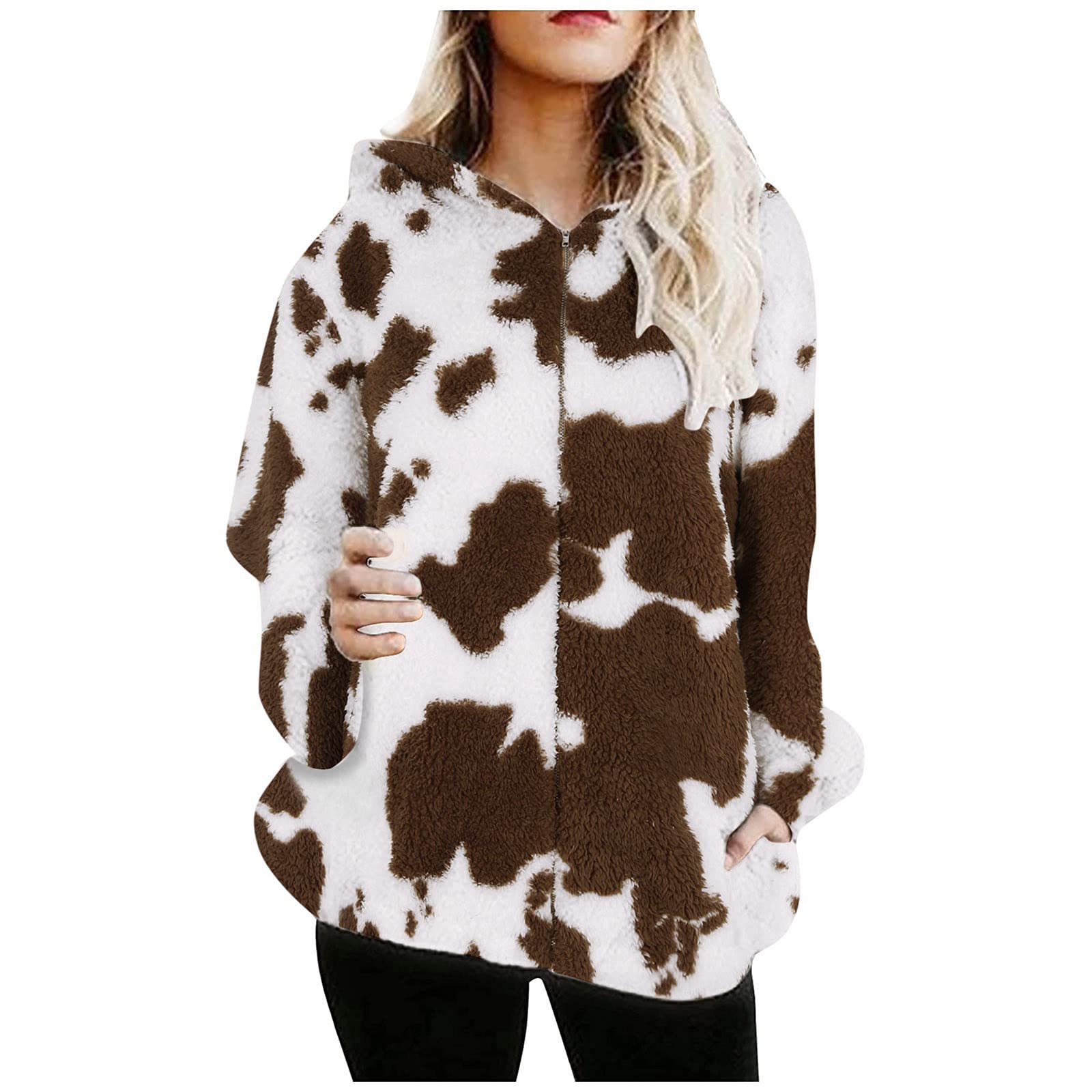 Women's Black Cotton Jacket with Milk Zipper Print & Plush Lining - Warm Winter Coat for Autumn Fashion | Perfect for Outdoor Activities & Casual Wear