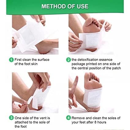 Krifa Enterprises Detox Foot Patches - Natural Pain-Free Foot Pads for Stress Relief & Better Sleep | Toxin Removal & Body Cleansing Kit | Pack of 10 Pads | Perfect for Nighttime Use, Relaxation & Wellness Routine