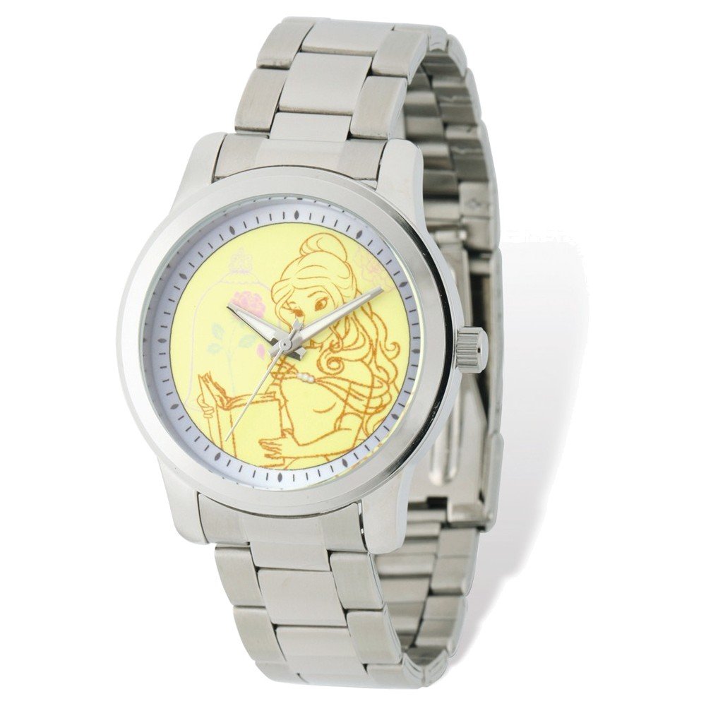 Disney Belle Silver-Tone Bracelet Watch for Women | Elegant Jewelry Timepiece | Perfect for Gifts, Parties, and Everyday Wear