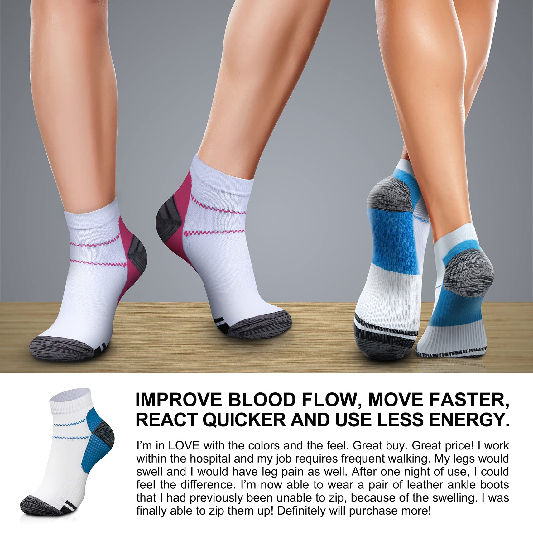 CHARMKING 15-20 mmHg Compression Socks for Women & Men - Best for Running, Cycling, Nursing & Daily Wear - Improve Circulation & Reduce Fatigue (Perfect for Athletes, Travel & Long Work Shifts)