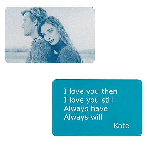 Blue: 1 side photo + 1 side text engraving
