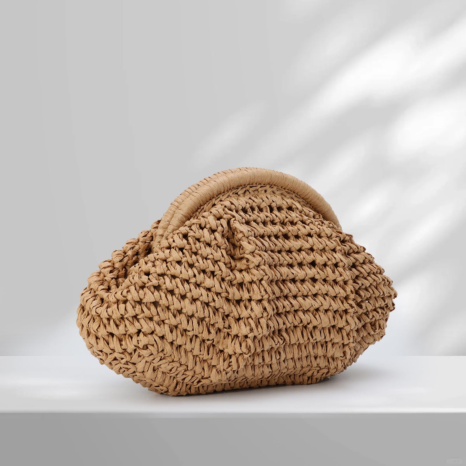 Empire Woven Straw Clutch Purse for Women - Crossbody Shoulder Bag, Summer Beach Handbag, Boho Chic Accessory for Vacation, Pool Party & Outdoor Events
