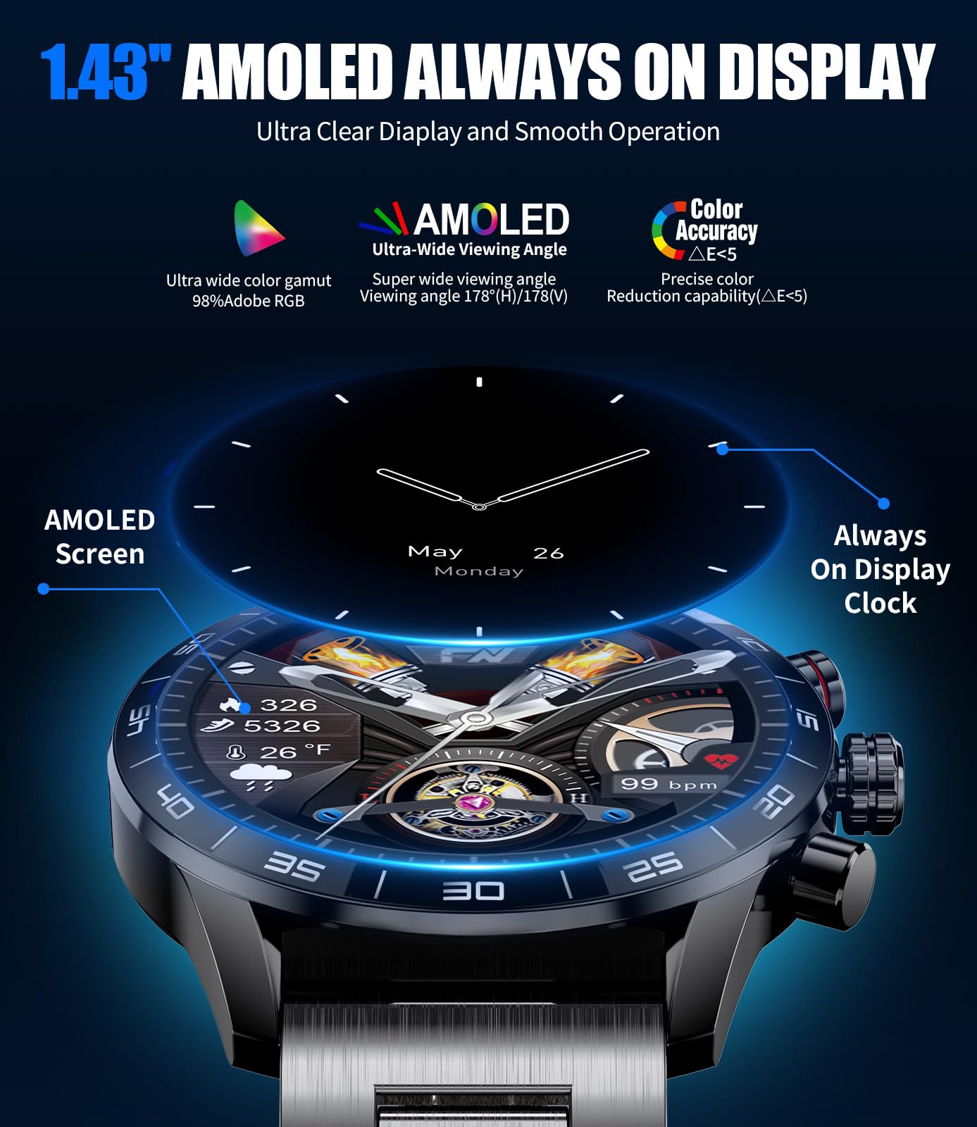 LIGE Smart Watch for Men - 1.43