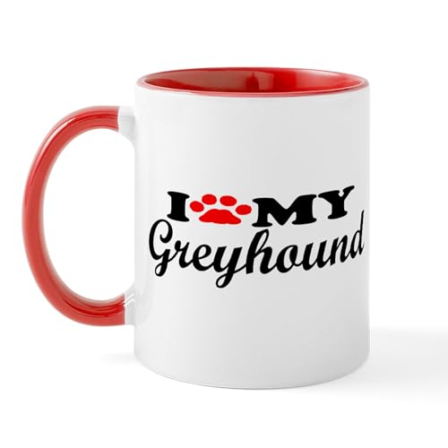 White/Red Inside - Greyhound I Love My Mug