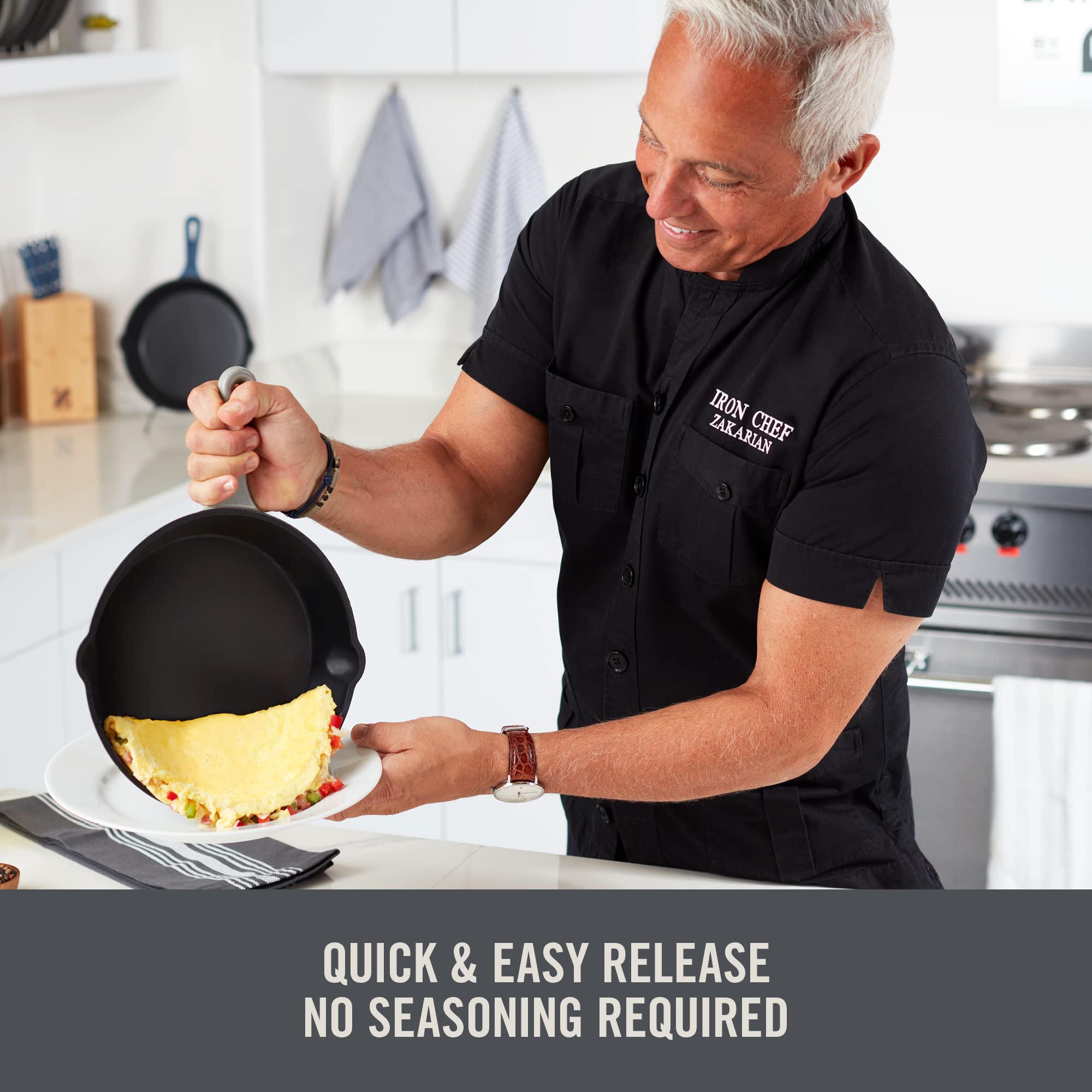 DASH Zakarian by Dash 4.5Qt Nonstick Cast Iron Braiser Pan - Grey Cookware for Braising, Frying, Roasting & Baking | Perfect for Stovetop, Oven & Grill Use