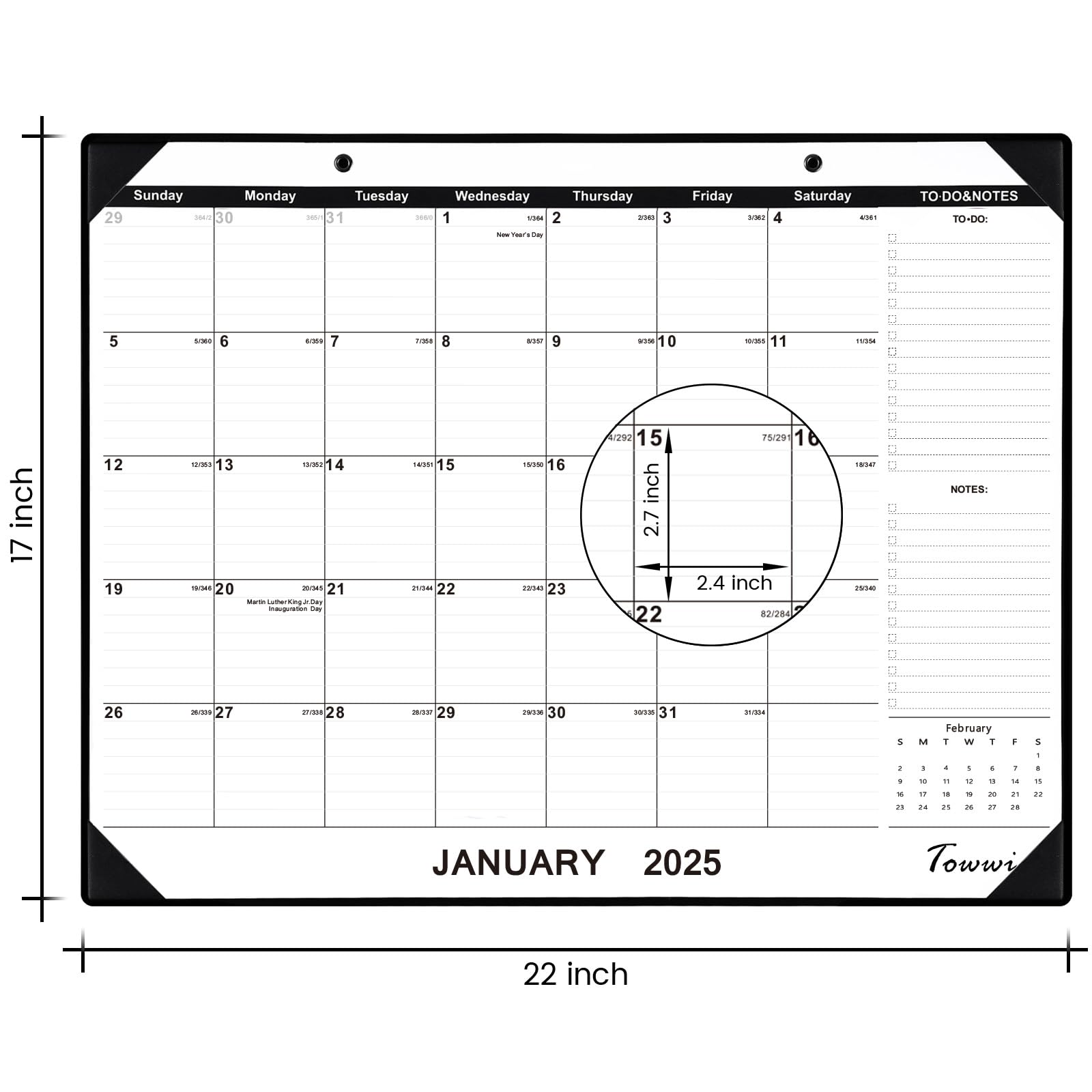 TOWWI 2025 Large Desk Calendar 22