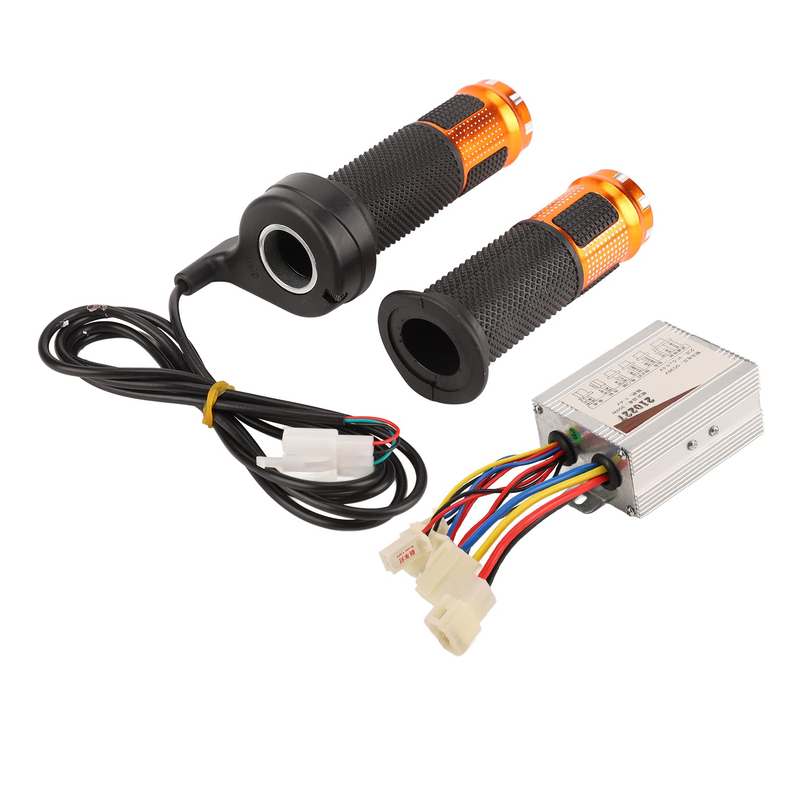 Emoshayoga Electric Bike Brushed Controller & Throttle Grip Set - Comfortable Long Line Throttle with Heat Dissipation for E-Bikes & Electric Tricycles - Perfect for Outdoor Riding, Commuting & Leisure Cycling