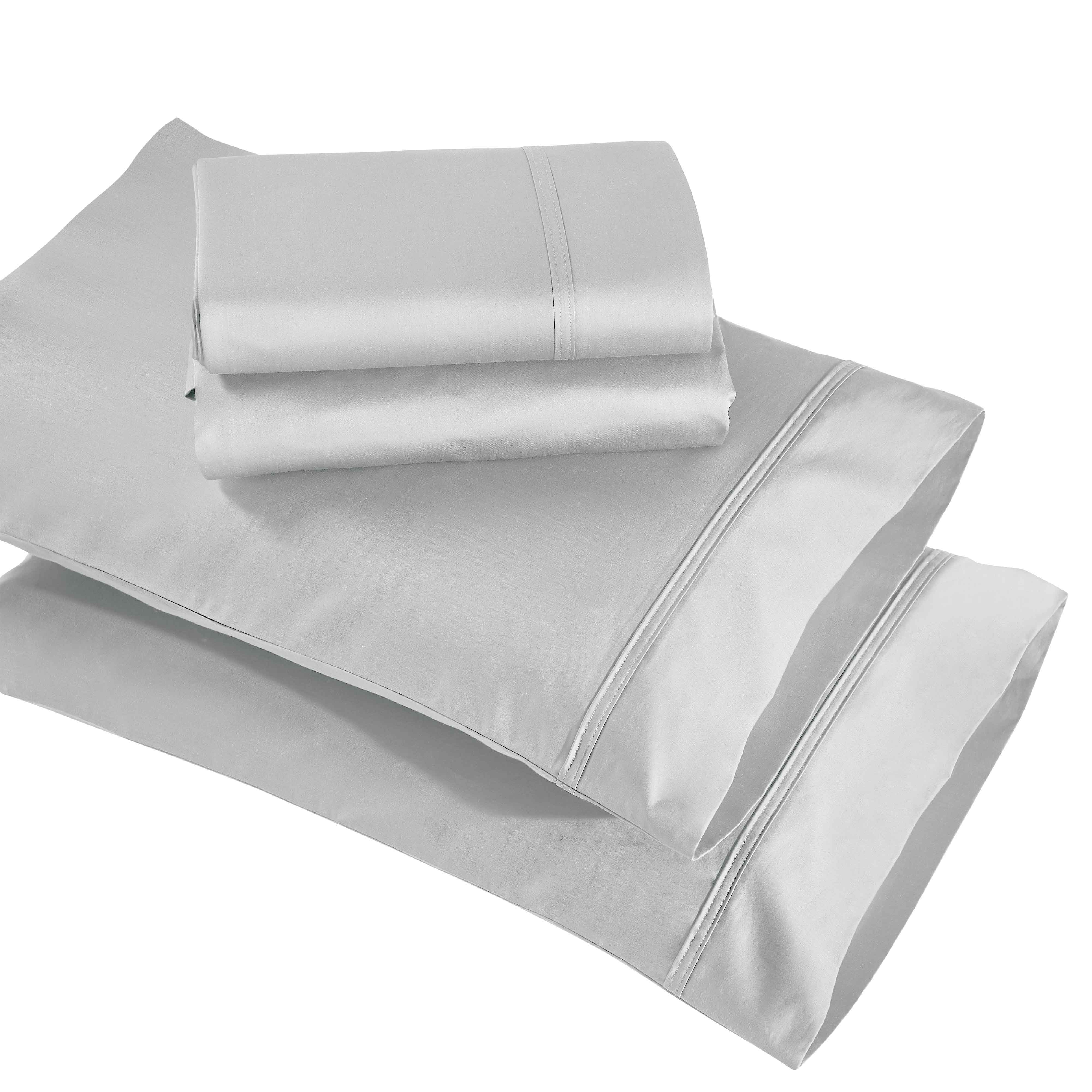 Premium 850 Thread Count 100% Cotton Solid Color Bed Sheet Set - Ultra Soft & Breathable for Comfortable Sleep - Perfect for Master Bedroom, Guest Room & Luxury Hotels