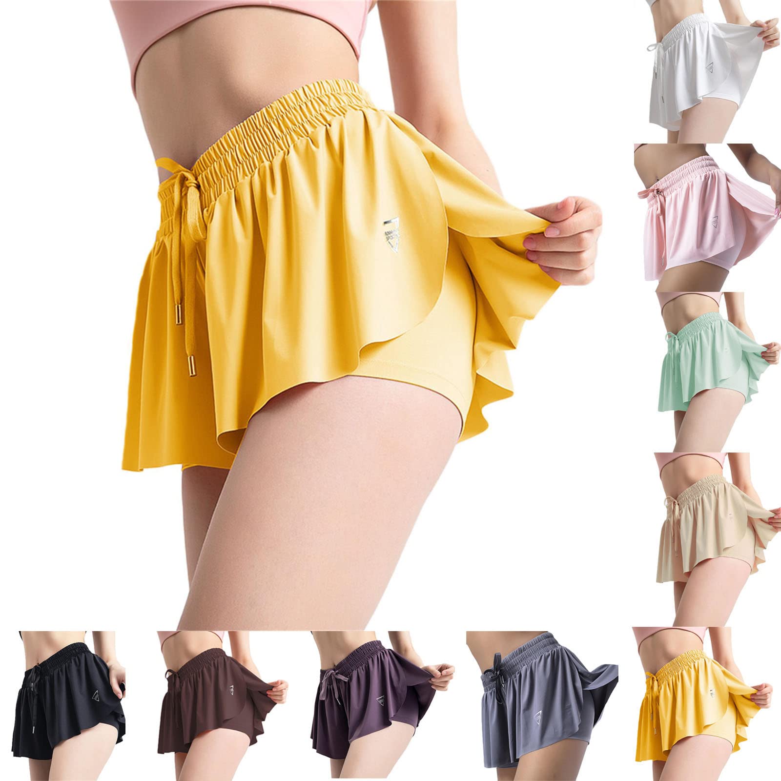 Kiki Kona 2-in-1 Flowy Fitness Shorts for Women - Yoga, Biker, Running, Gym & Butterfly Shorts - Perfect for Workouts, Lounge & Summer Activities