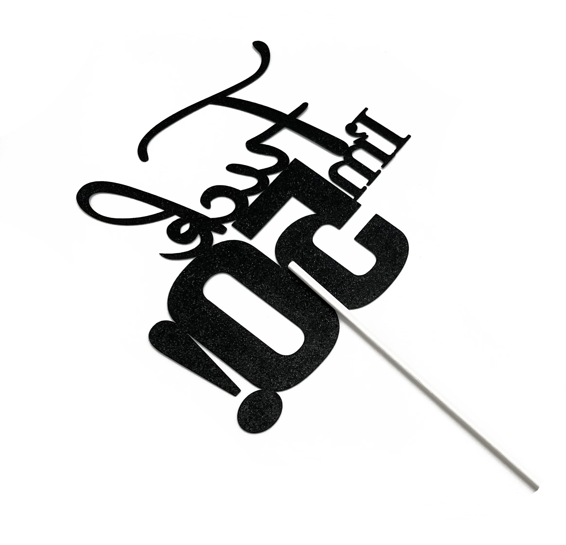 Veegood 50th Birthday Cake Topper for Women - Elegant Black Cake Decorations - 50 Cake Topper for Birthday Party Decorations - Perfect for Milestone Celebrations, Anniversary Parties & Special Occasions
