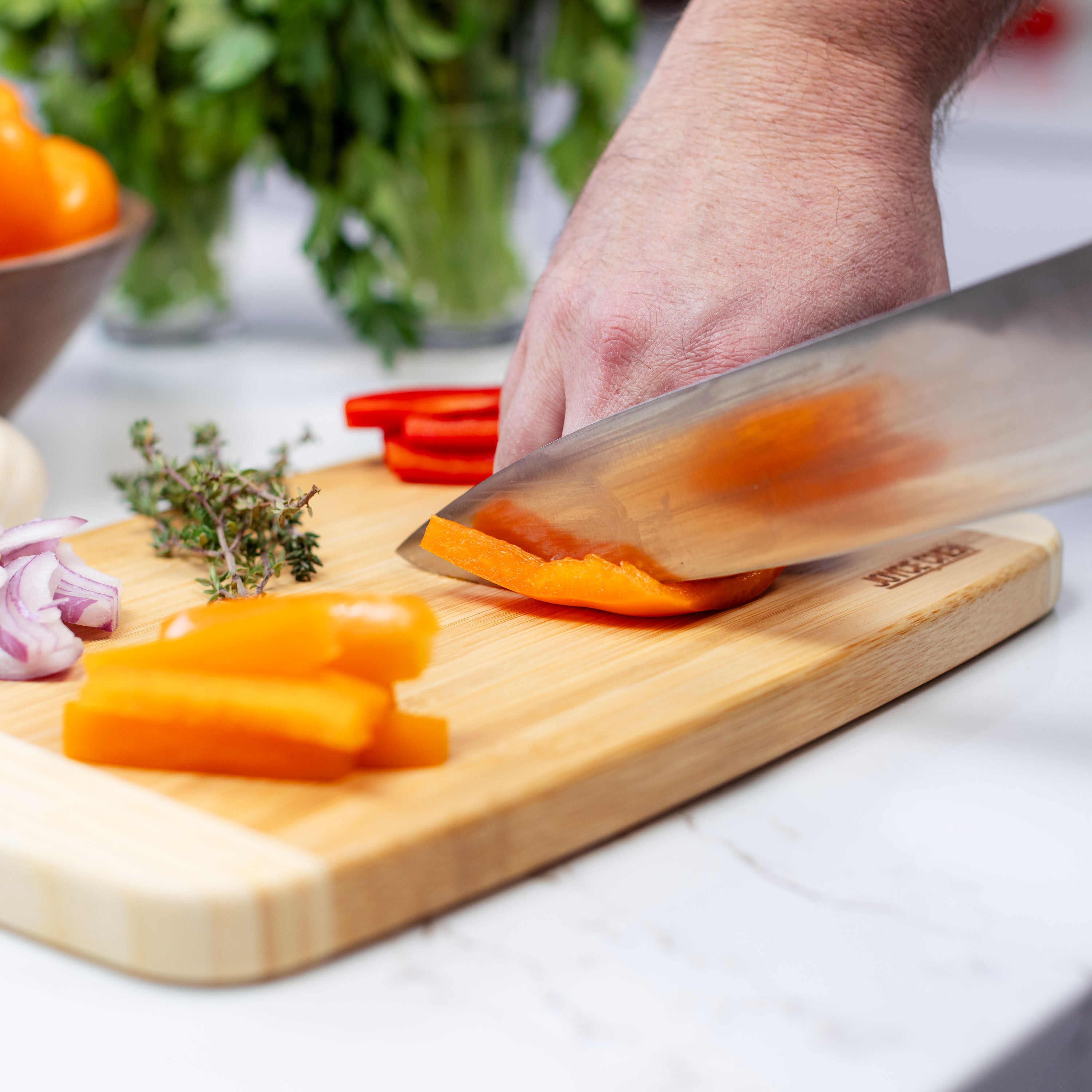 Premium Extra Large 12x18 Inch Burnished Bamboo Cutting Board - Durable & Eco-Friendly Kitchen Essential for Chopping, Slicing & Serving