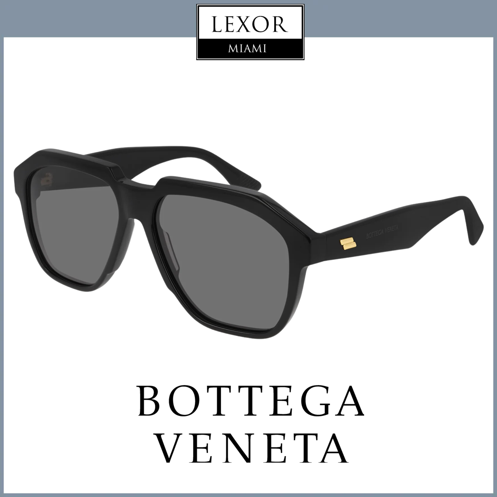 Bottega Veneta BV1034S 001 57mm Unisex Sunglasses - UV Protection Polarized Lenses for Men & Women | Perfect for Driving, Beach & Outdoor Activities