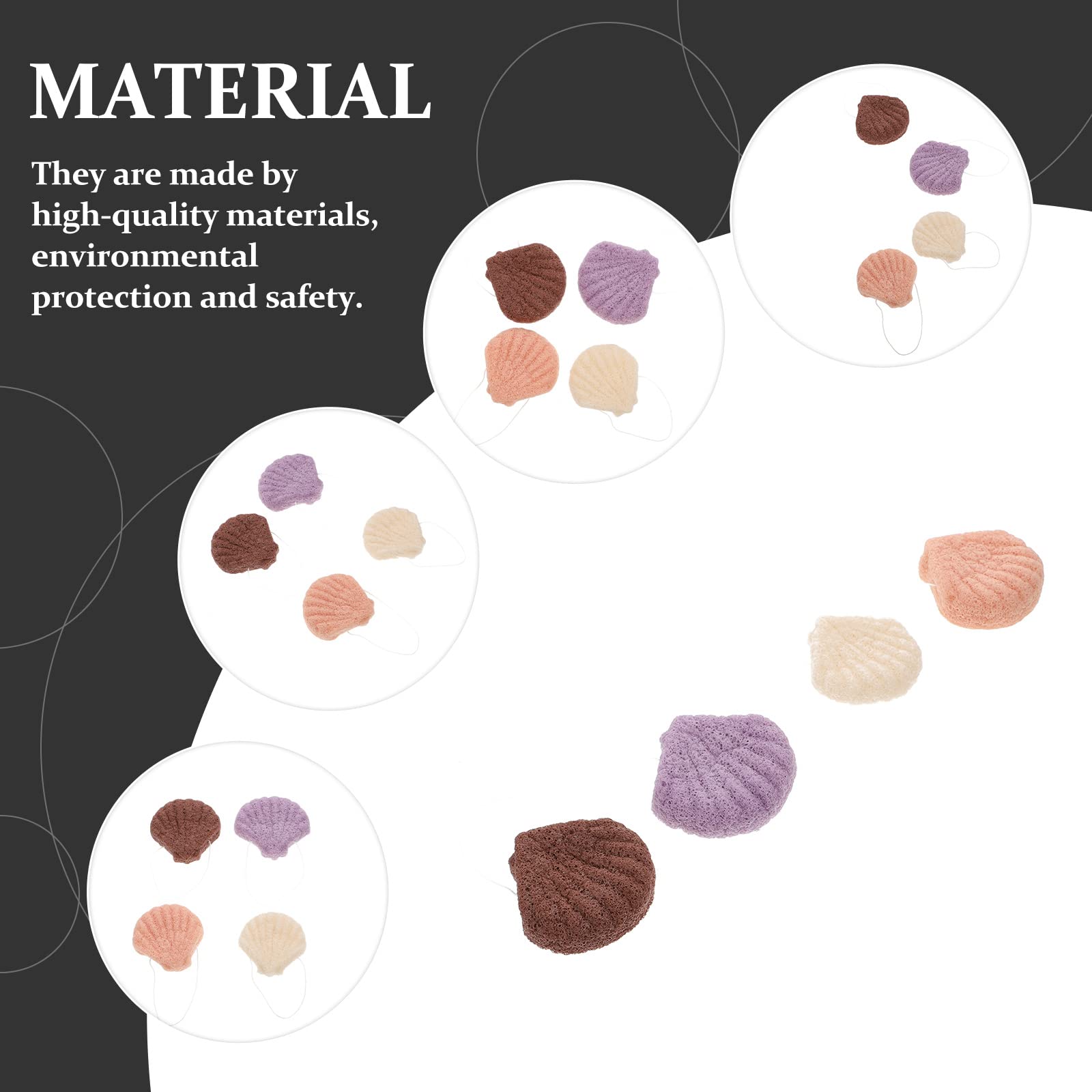 EXCLUZO 4-Pack Konjac Facial Sponges - Gentle Skin Cleansing Puffs for Sensitive Skin | Home & Travel Use, Daily Face Wash & Makeup Removal