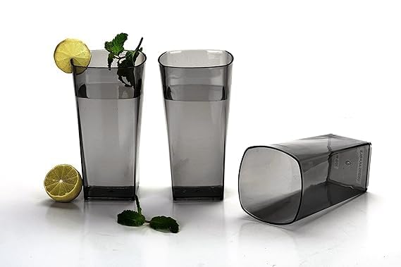 OLMARTT Unbreakable Plastic Drinking Glasses Set of 6 - 10oz Clear Juice & Water Cups - Shatterproof BPA-Free for Kids, Parties, Picnics & Outdoor Use