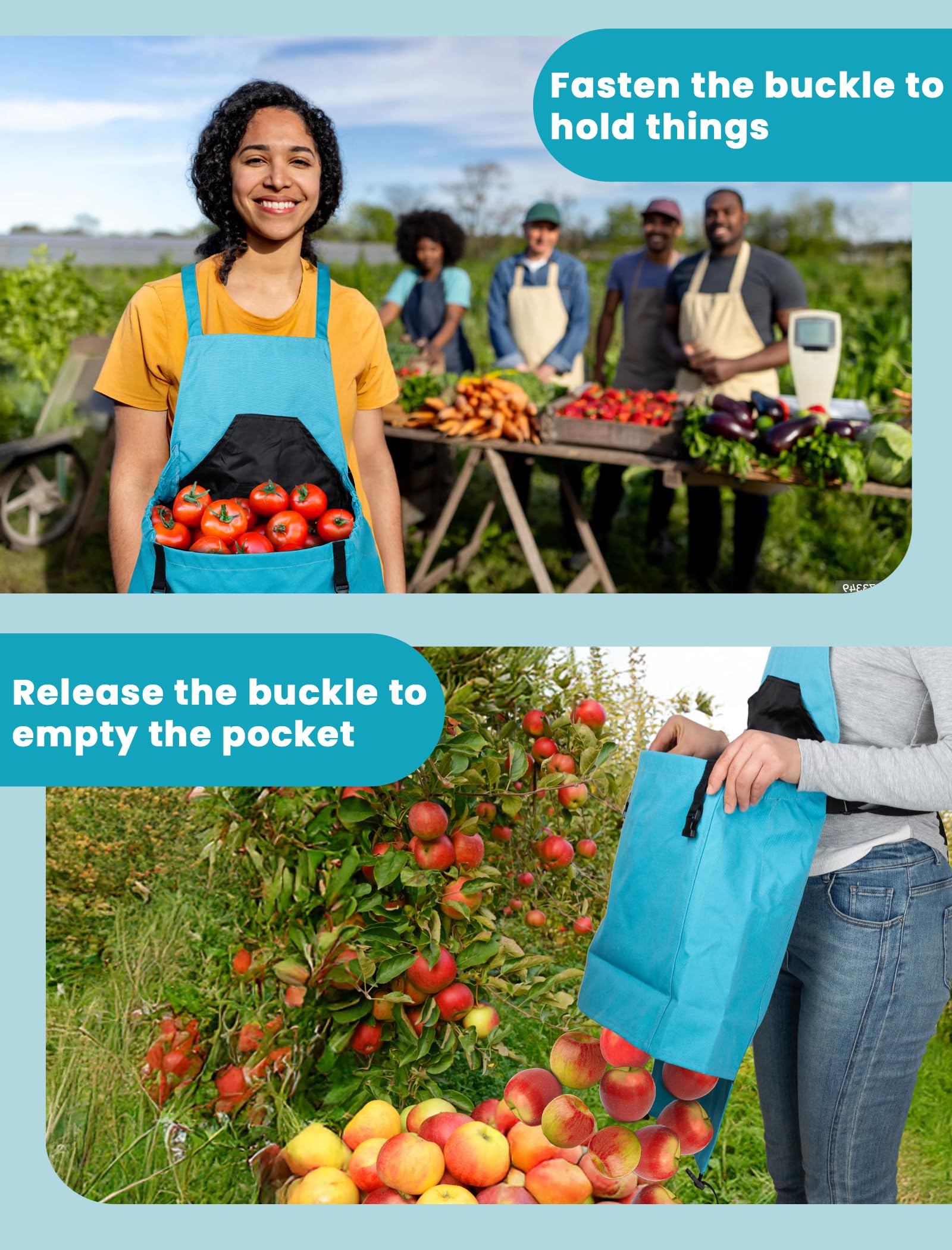 Durable Gardening Apron with Multiple Pockets for Women & Men - Washable Harvest Apron for Planting, Weeding & Outdoor Work - Perfect Gardening Gift for Gardeners & Farmers
