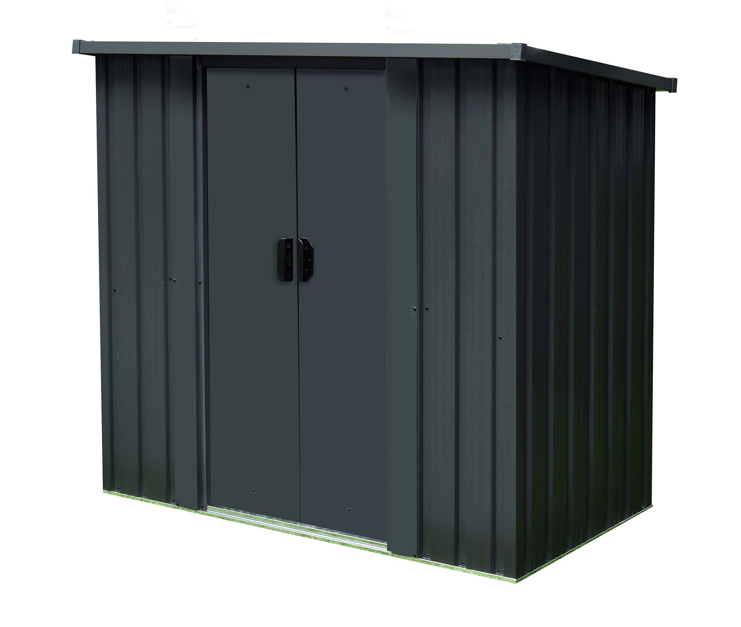 Hanover 52 Cu.Ft. Rust-Proof Galvanized Steel Outdoor Storage Shed with 2 Sliding Doors & Anchors (2.8'x4.8'x4.4') - Perfect for Patio Furniture, Garden Tools & Yard Equipment | Weatherproof Backyard & Garage Organization Solution