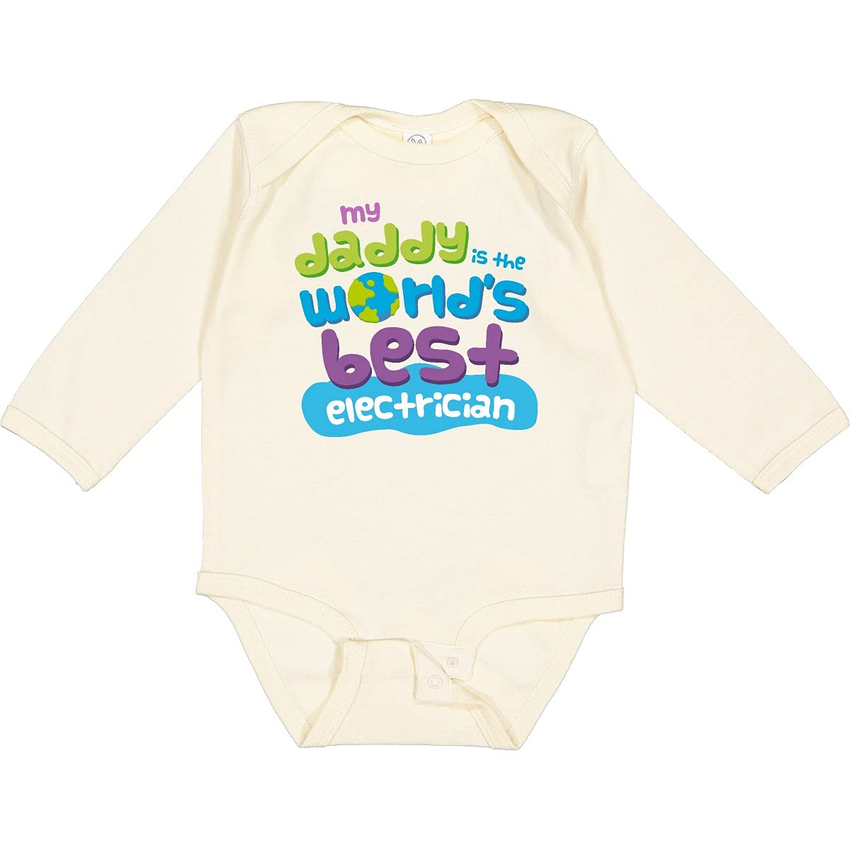 World's Best Electrician Dad - Funny Long Sleeve Baby Bodysuit | Cute Father's Day Gift for Electrician Dads | Perfect for Work, Family Photos & Special Occasions