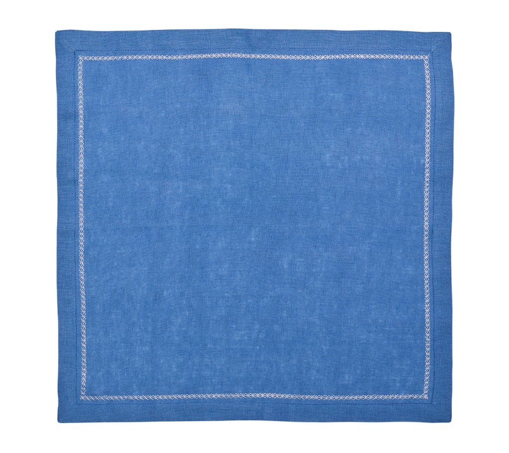 Classic Blue Napkins Set of 4 - Premium Cotton Dinner Napkins for Formal Dining, Parties & Everyday Use