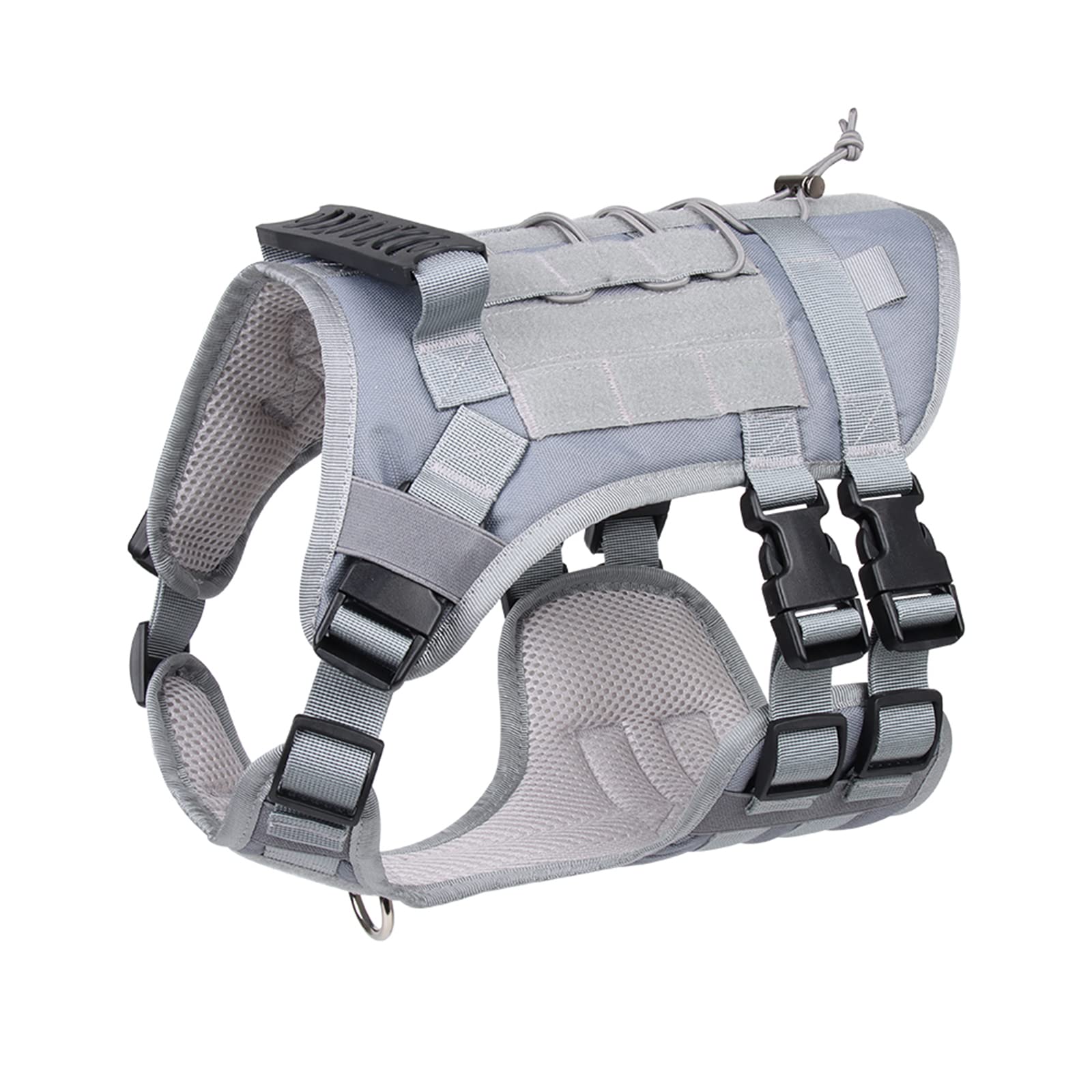 Tactical Dog Harness No Pull - Military Service Vest with MOLLE Panel & Handle for Large Medium Dogs - Perfect for Hiking, Training, Hunting & Walking (Size M, Gray) - Durable Outdoor Adventure Gear for Active Dogs