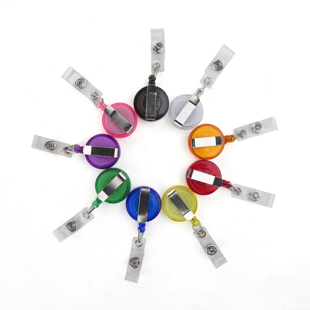 GOGO 100PCS Retractable Badge Holder with Secure Clip - Transparent ID Card Reel for Work, School & Events - Durable & Convenient for Teachers, Nurses & Office Professionals