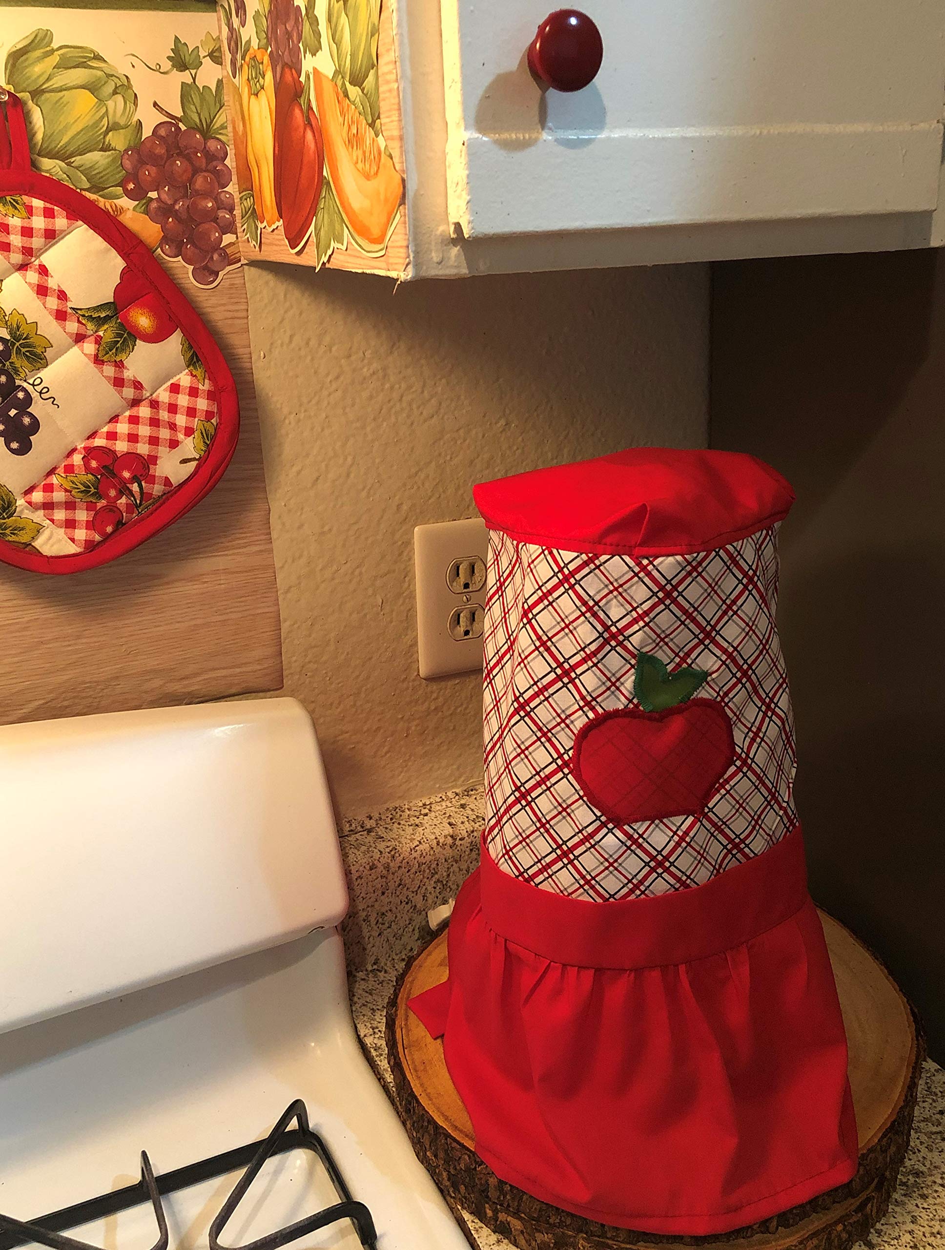 Embroidered Apple OSTER Blender Cover with Bow for Kitchen Decor