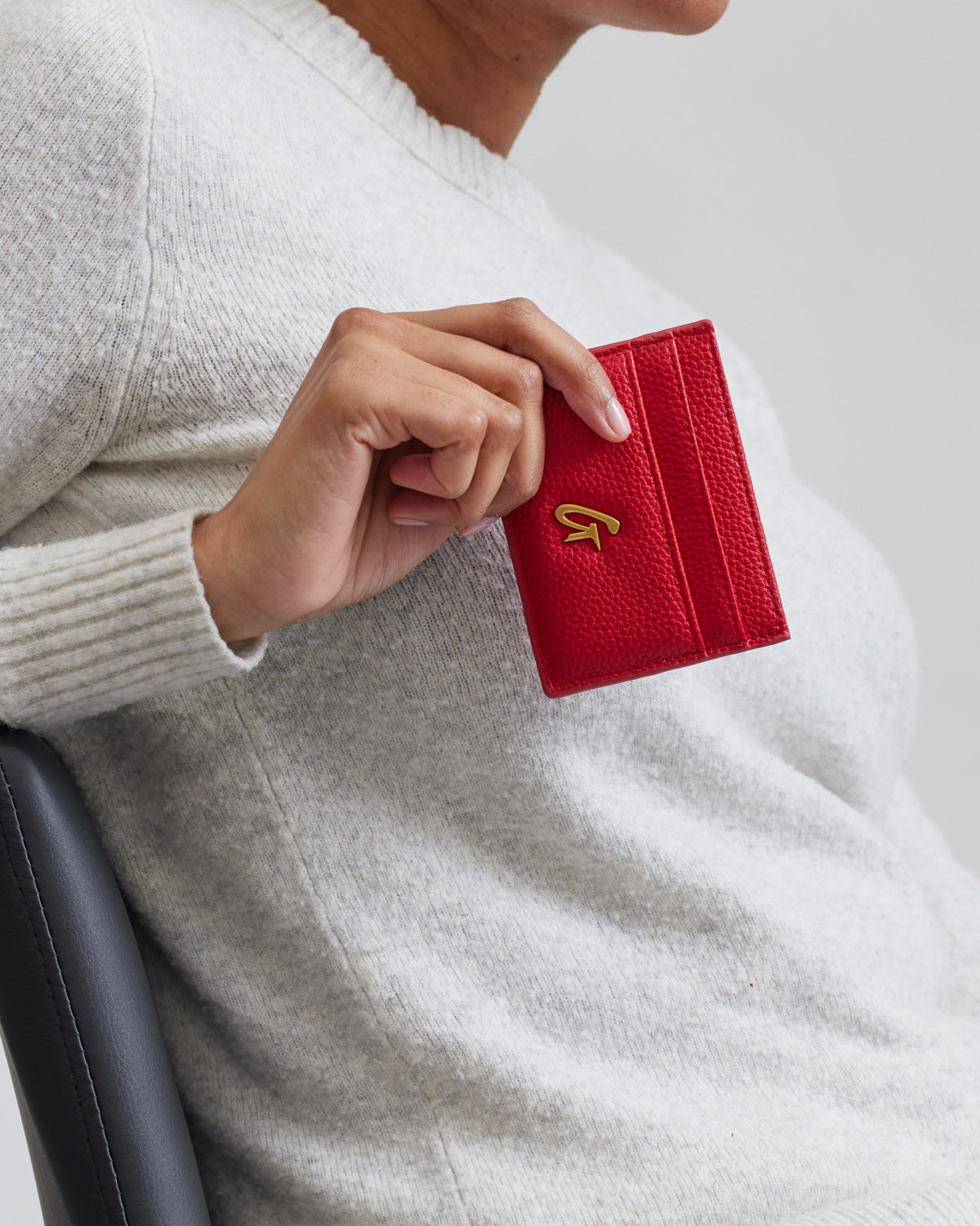 Premium Pebble Card Holder - Slim RFID Blocking Wallet for Credit Cards & ID - Perfect for Travel, Business, and Everyday Use (Red)
