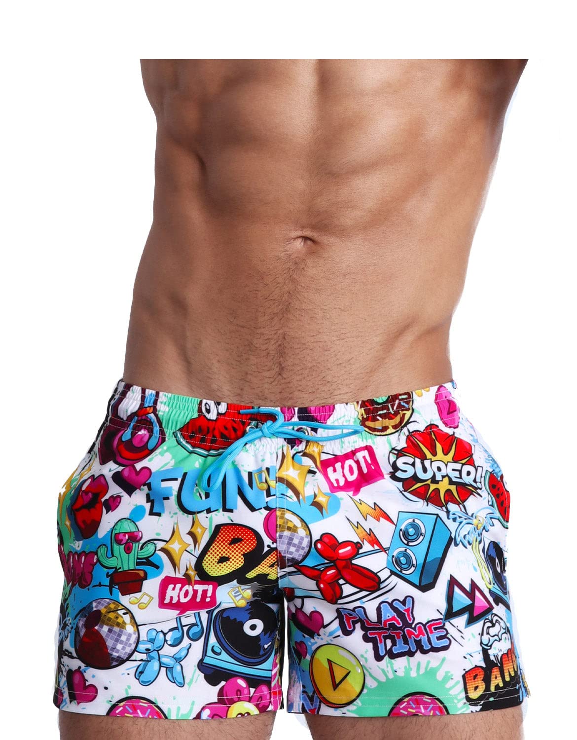 Bang Men's Swim Trunks - Stretchy Quick-Dry Swim Shorts with Elastic Waistband for Beach, Pool & Water Sports | Comfortable Shorter Length Swimwear for Summer Vacation & Outdoor Activities