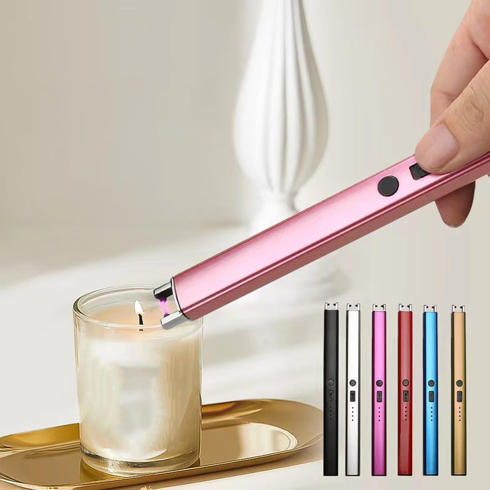 19.2cm USB Rechargeable Arc Lighter - Windproof Flameless for Camping & Outdoor
