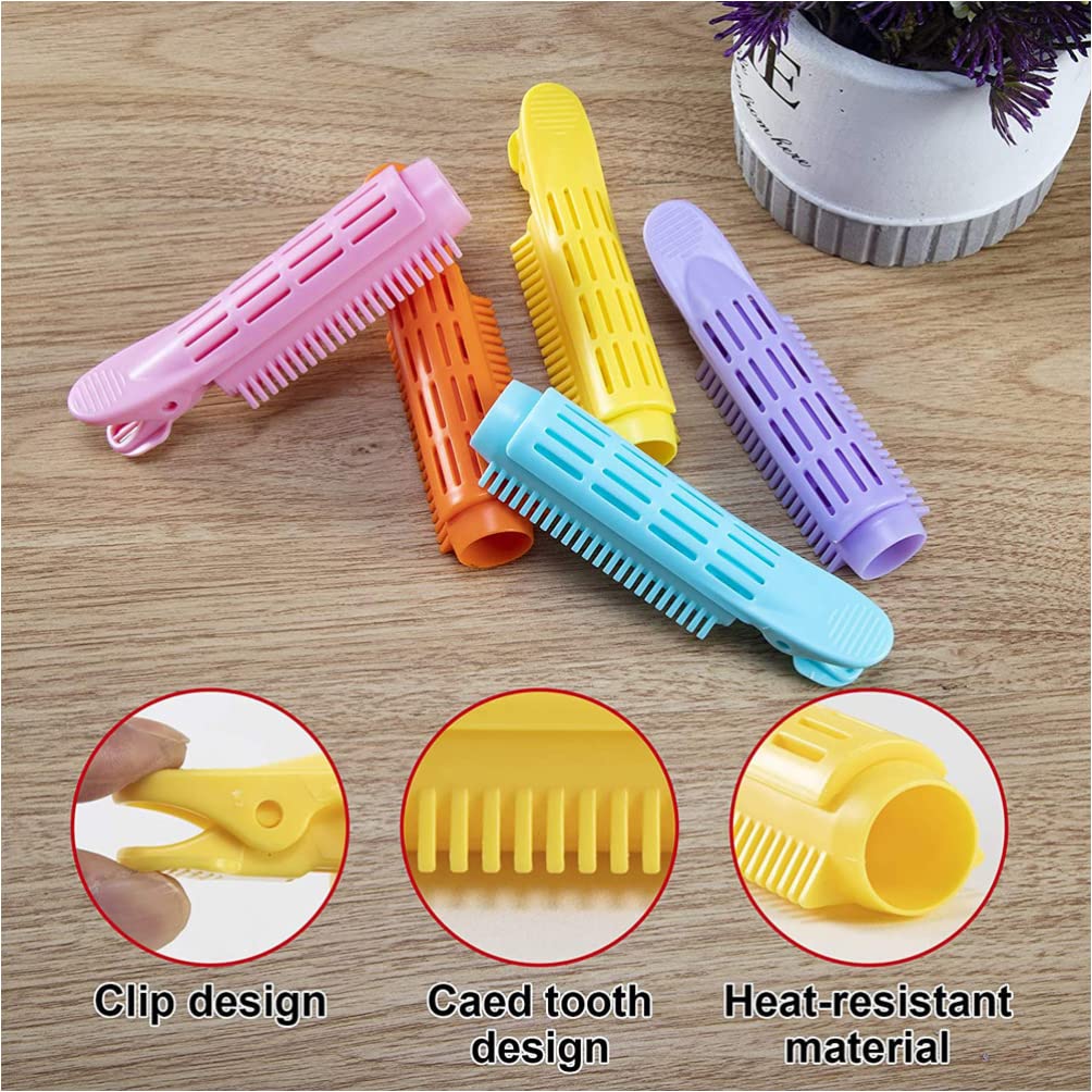 LALAFINA 6pcs Hair Clips Set - Self Grip Hair Rollers & Volume Clips for Root Lifting & Styling | Acrylic Hairpins for Fluffy Curls (Perfect for Salon, Home Styling & DIY Hair Care)