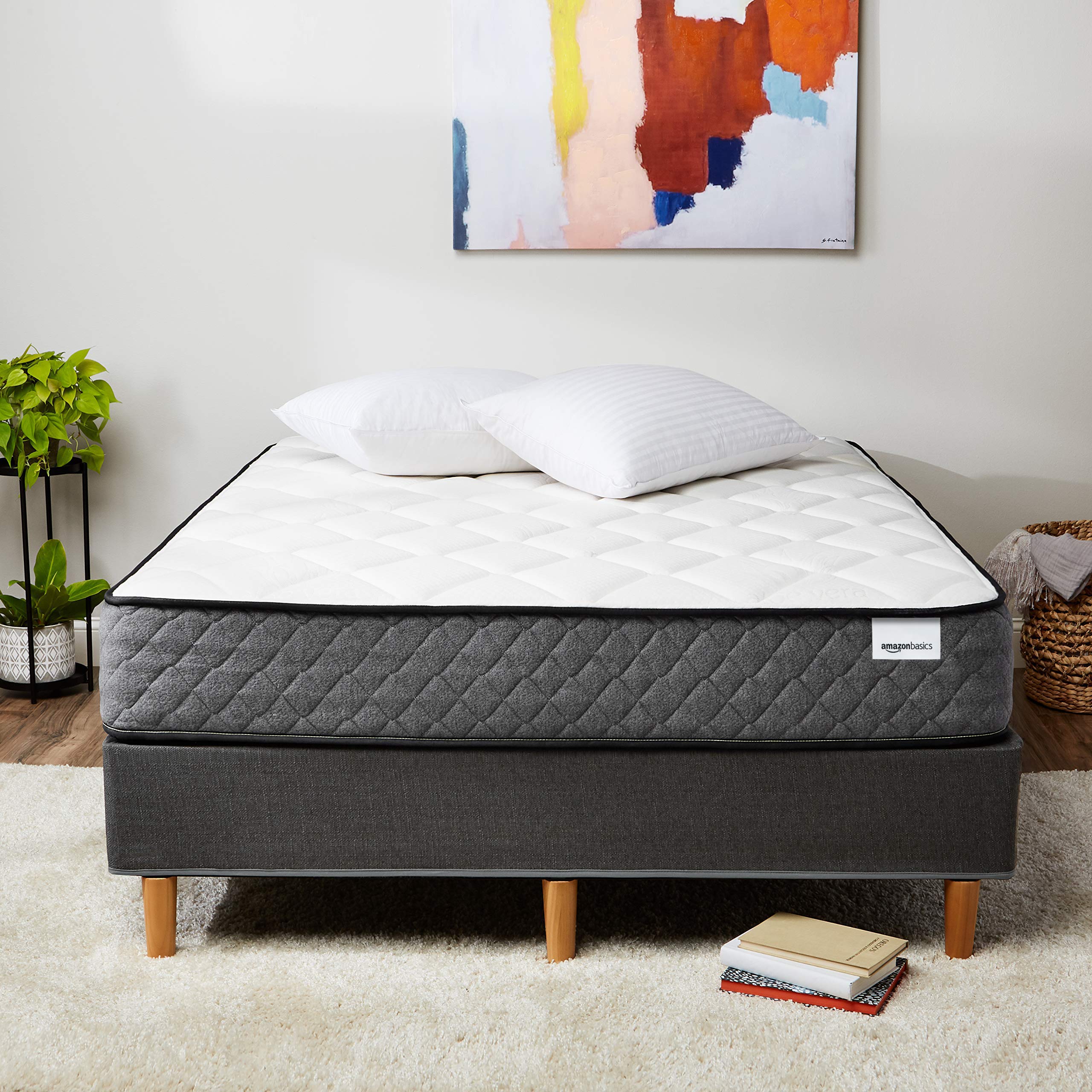 Amazon Basics Hybrid Mattress - 12 Inch Queen Size, Medium Firm Memory Foam with Motion Isolation Springs - Perfect for Back Pain Relief & Couples Sharing Bed