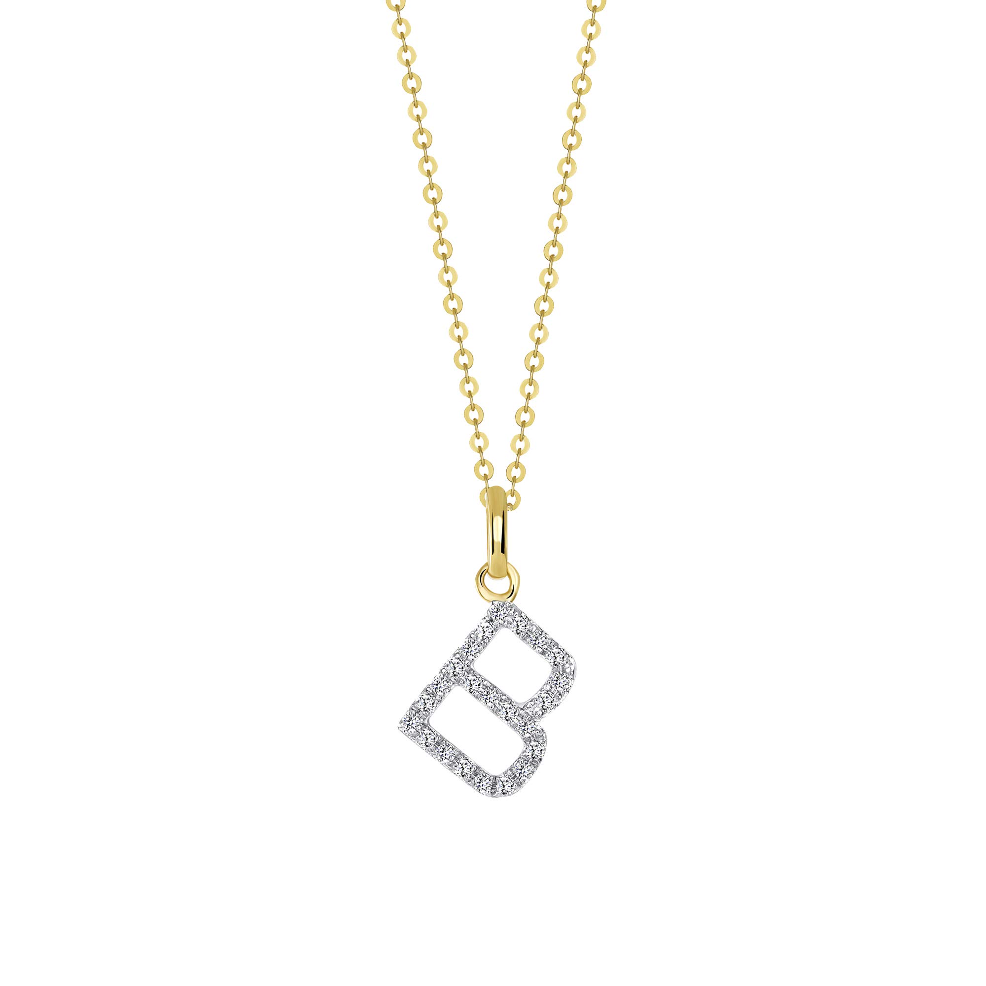 14K Gold Diamond Letter Necklace - Personalized Initial Pendant Charm for Women - Elegant White Stone Jewelry - Perfect Birthday, Anniversary & Valentine's Day Gift for Her - Everyday Wear & Special Occasions