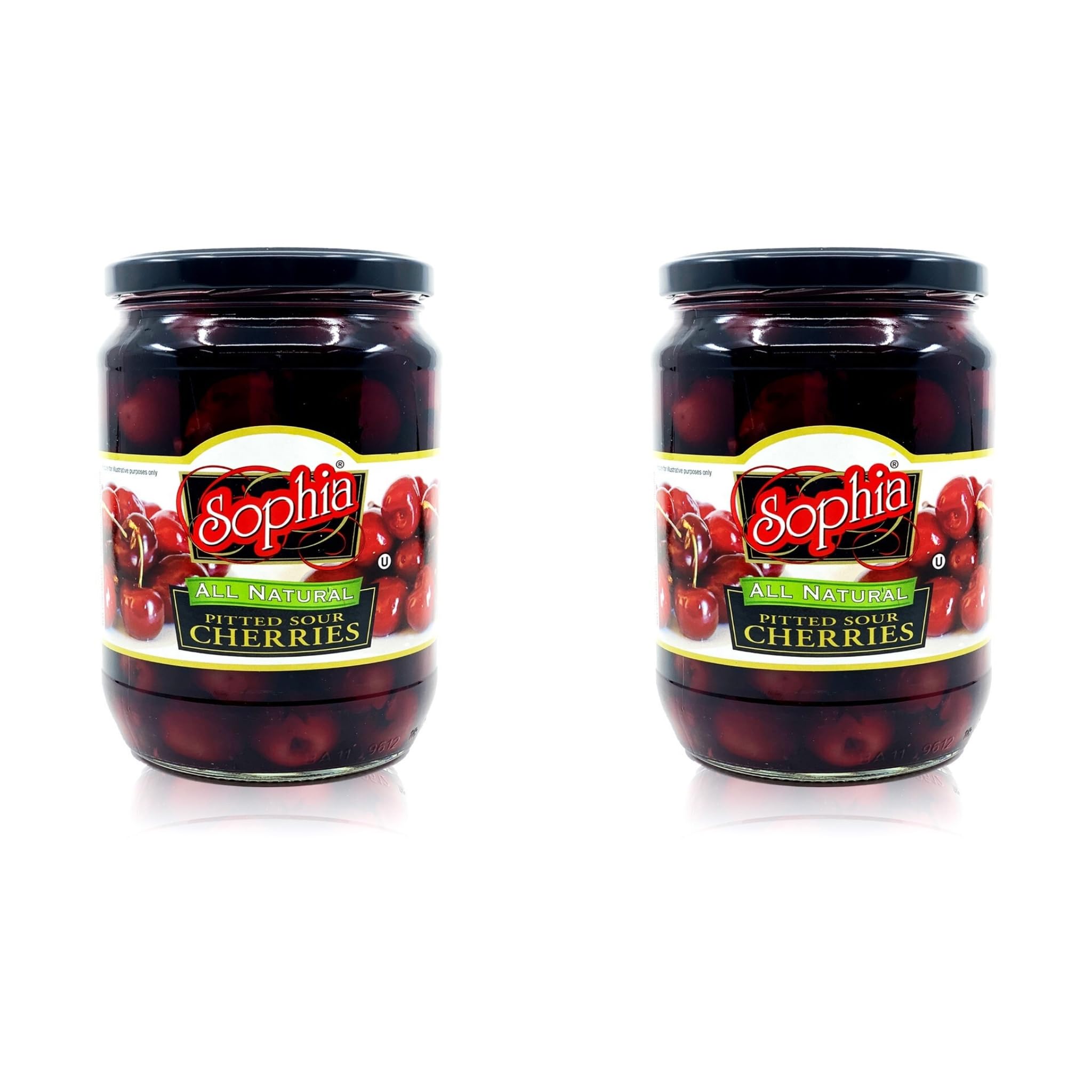 Sophia Foods Pitted Sour Cherries 24oz Jar (2-Pack) - Tart Dried Cherries for Baking, Smoothies, Trail Mix & Cocktails - Great for Pies, Yogurt Toppings & Healthy Snacks