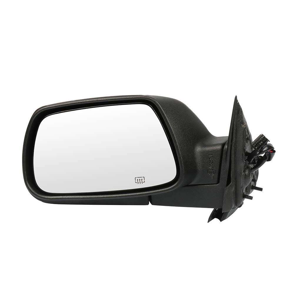 FINDAUTO Power Heated Manual Folding Driver Side Mirror Replacement for 2005-2010 Jeep Grand Cherokee - Black ABS Exterior Door Mirror (Part# CH1320246) | Defrost Function for Winter Driving & Enhanced Visibility in Rainy Conditions
