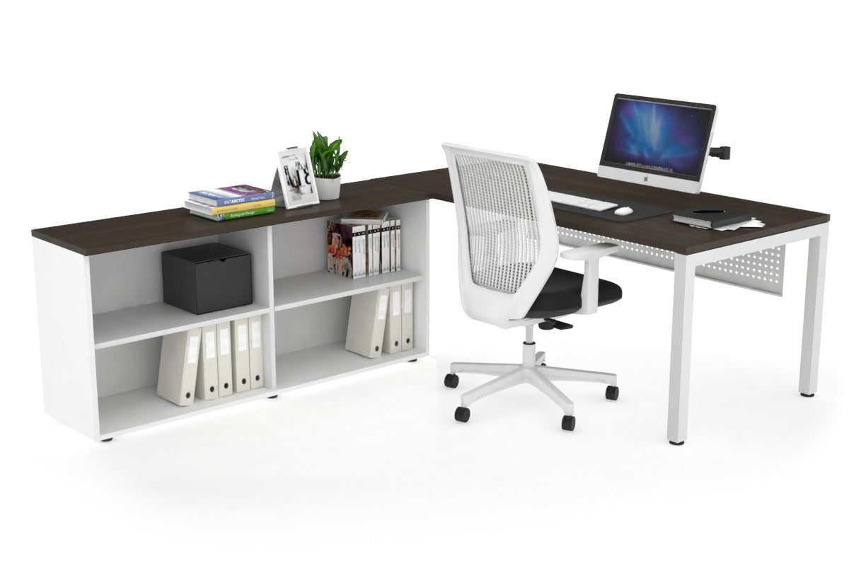 Quadro Square Executive White Frame Office Desk [1800L x 700W] - Perfect for Modern Workspaces & Home Offices