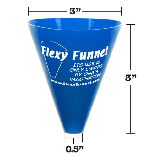 Blue Silicone Funnel Tool (3 Inch) – Collapsible Kitchen Funnel for Liquids, Powders & Dry Ingredients – Flexible Food Grade Funnel for Cooking, Baking, Oil Transfer, Car Maintenance & DIY Crafts (2 Pack) – Perfect for Home, Garage & Laboratory Use