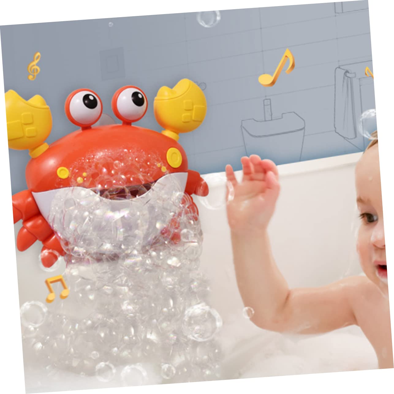 ORFOFE Kids Bath Bubble Machine - Red Plastic Toy for Bathtub Fun