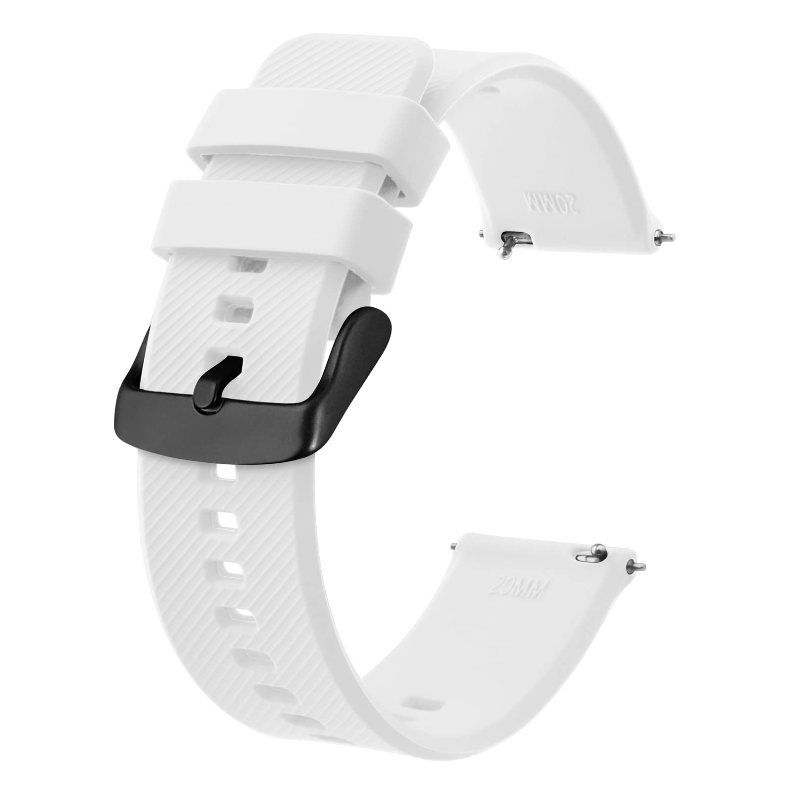 BISONSTRAP Quick Release Silicone Watch Band - 18mm 19mm 20mm 21mm 22mm Durable Soft Strap for Men & Women - Perfect for Sports, Work & Everyday Wear
