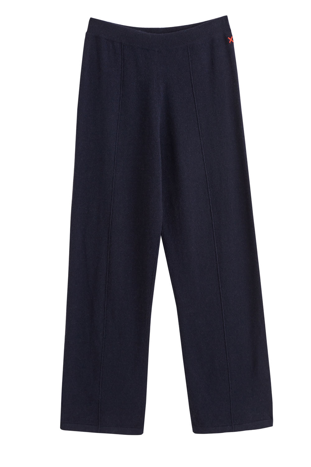 Navy Blue Wool Cashmere Blend Wide Leg Lounge Pants for Women - Comfortable & Stylish for Home, Office & Travel