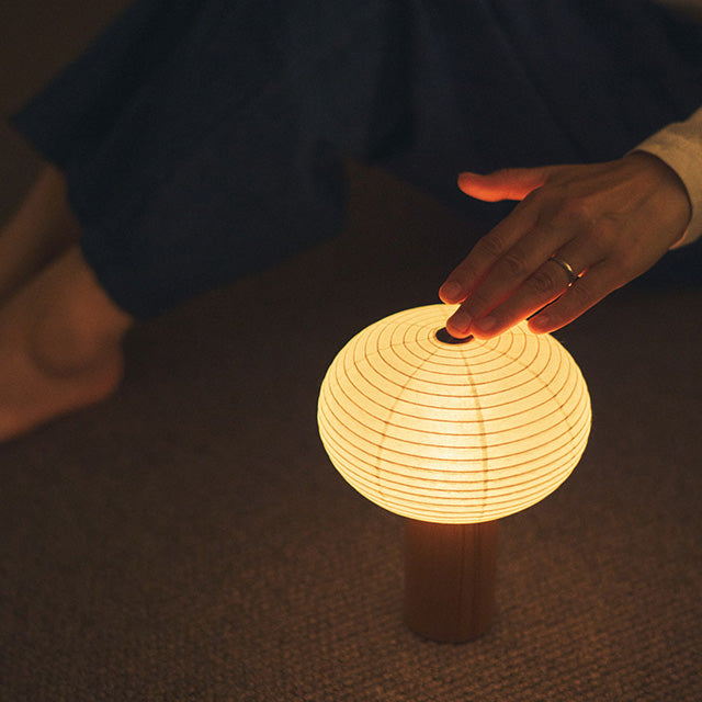 Japanese Chochin Lantern - Traditional Oval Paper Lantern for Home Decor, Garden, and Tea Ceremony