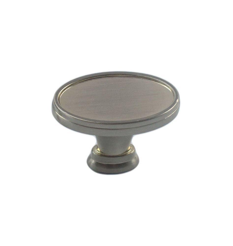 Fleetwood Oval Cabinet Hardware Knob - 4 Finishes (Oil Rubbed Bronze, Satin Nickel, Polished Chrome, Antique Brass) - Perfect for Kitchen Cabinets, Bathroom Vanities & Furniture Drawers