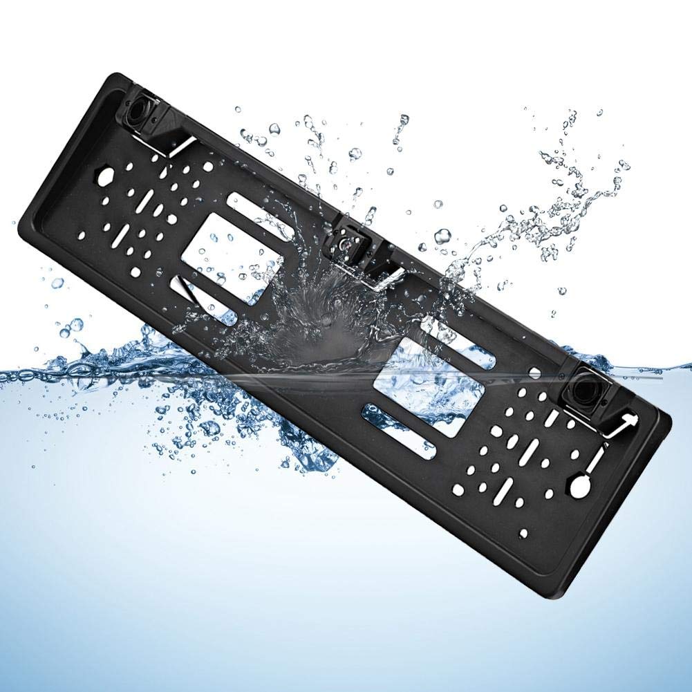Tbest ABS European License Plate Frame with 12-LED Backup Camera & Parking Sensor - Universal Car Accessories for Safe Reversing & Parking | Ideal for Night Driving, Tight Parking & Rear Visibility