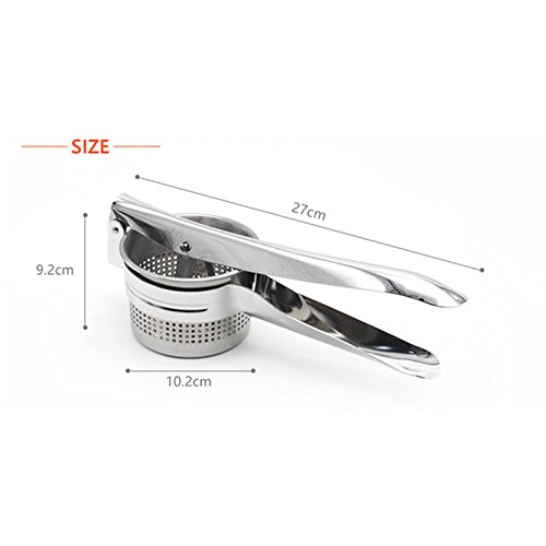 Premium Stainless Steel Potato Ricer Masher - Heavy Duty Potato Press for Smooth Mashed Potatoes, Baby Food & Purees - Perfect for Kitchens, Restaurants & Home Cooking