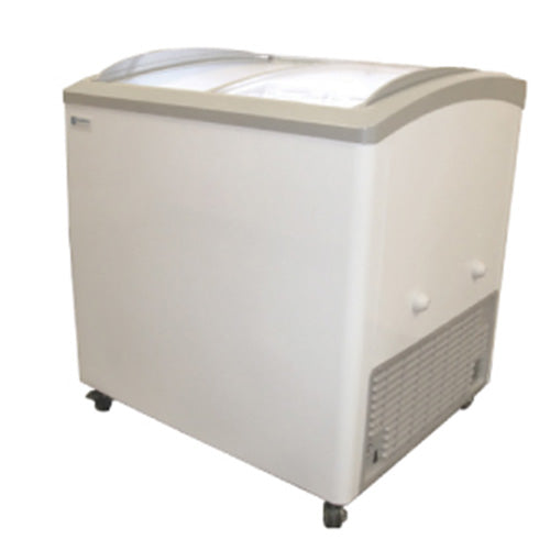 Excellence VB 3L 8.3 Cubic Feet Commercial Curved Glass Door Display Freezer - Perfect for Restaurants, Grocery Stores, and Ice Cream Shops